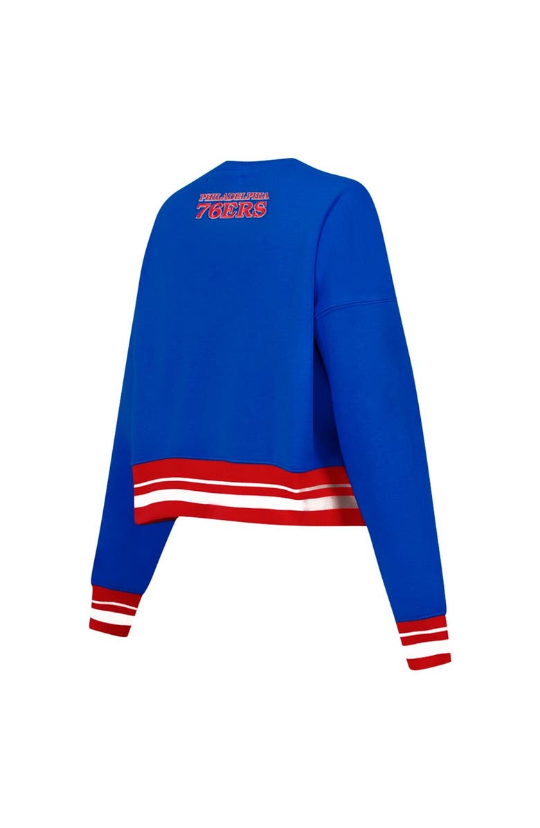 PRO STANDARD Women's Pro Standard Royal Philadelphia 76ers Area Code Cropped Pullover Sweatshirt, Alternate, color, Royal