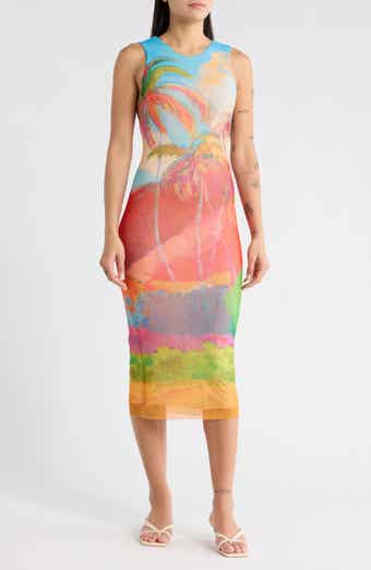 Desigual Tropical Sleeveless Mesh Dress