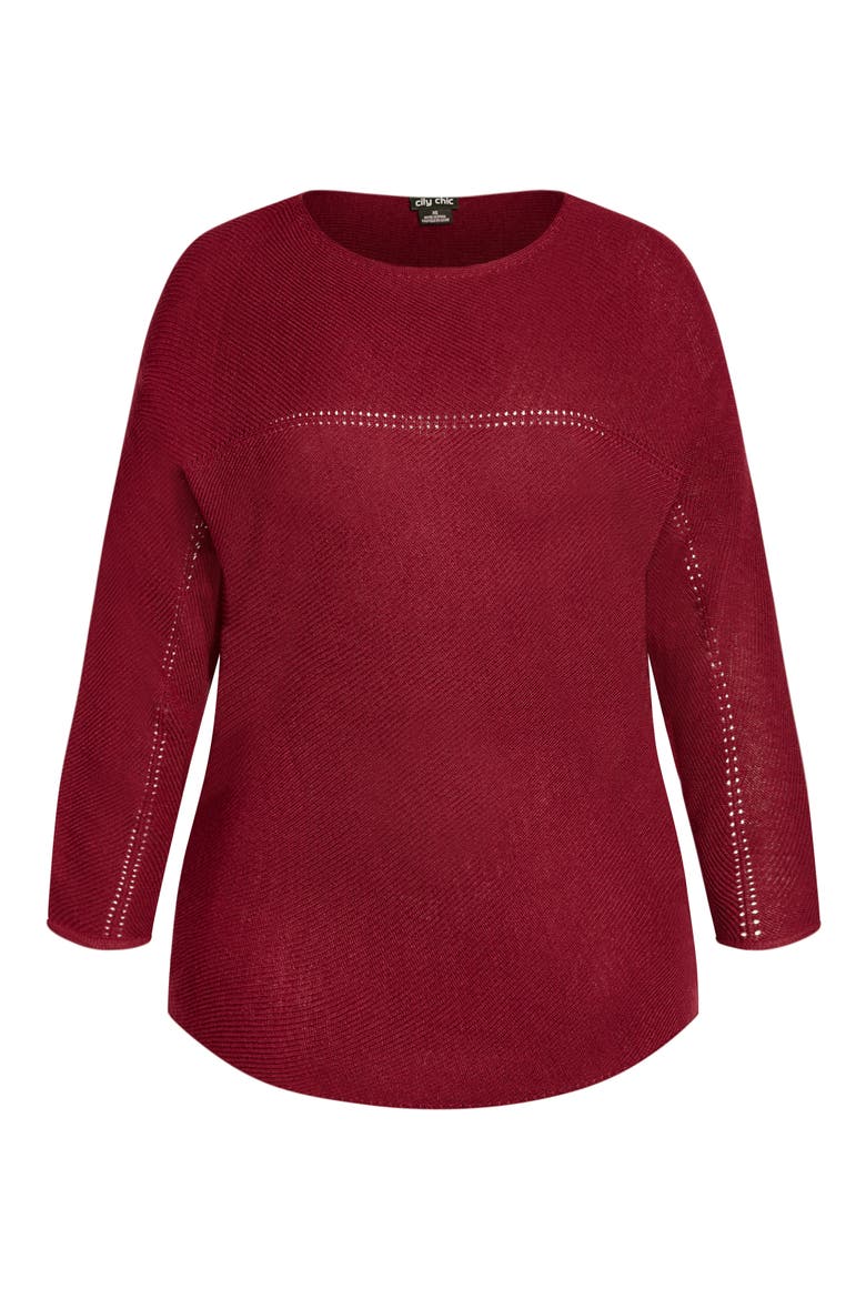 Romance One-Shoulder Sweater, Alternate, color, RED