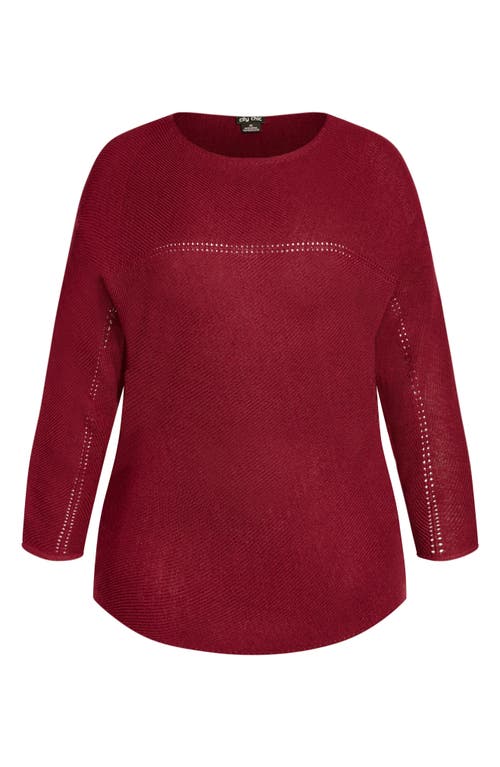 City Chic Romance One-shoulder Sweater In Red