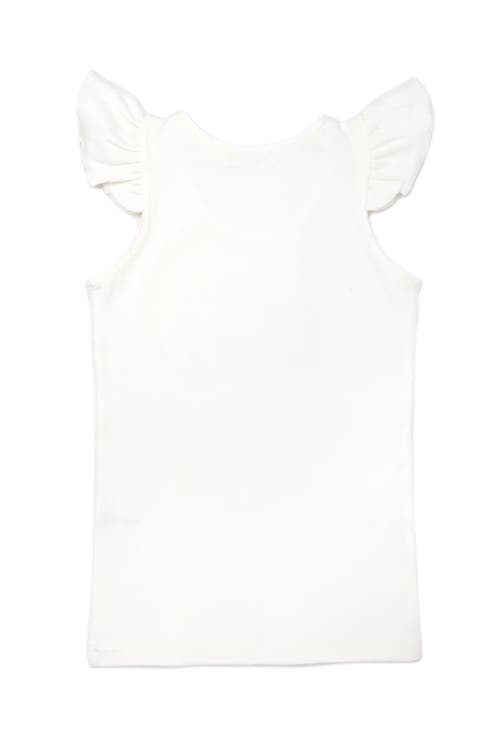 OH BABY OH BABY! "TWO" PINK EMBROIDERED COTTON BABY RIB FLUTTER SLEEVE TANK 
