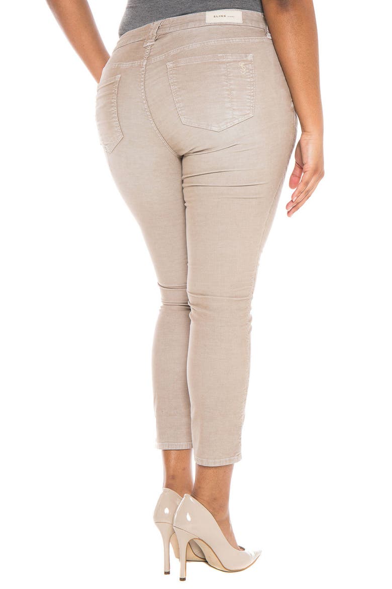 Stretch Corduroy Cropped Skinny Pants, Alternate, color, TAUPE