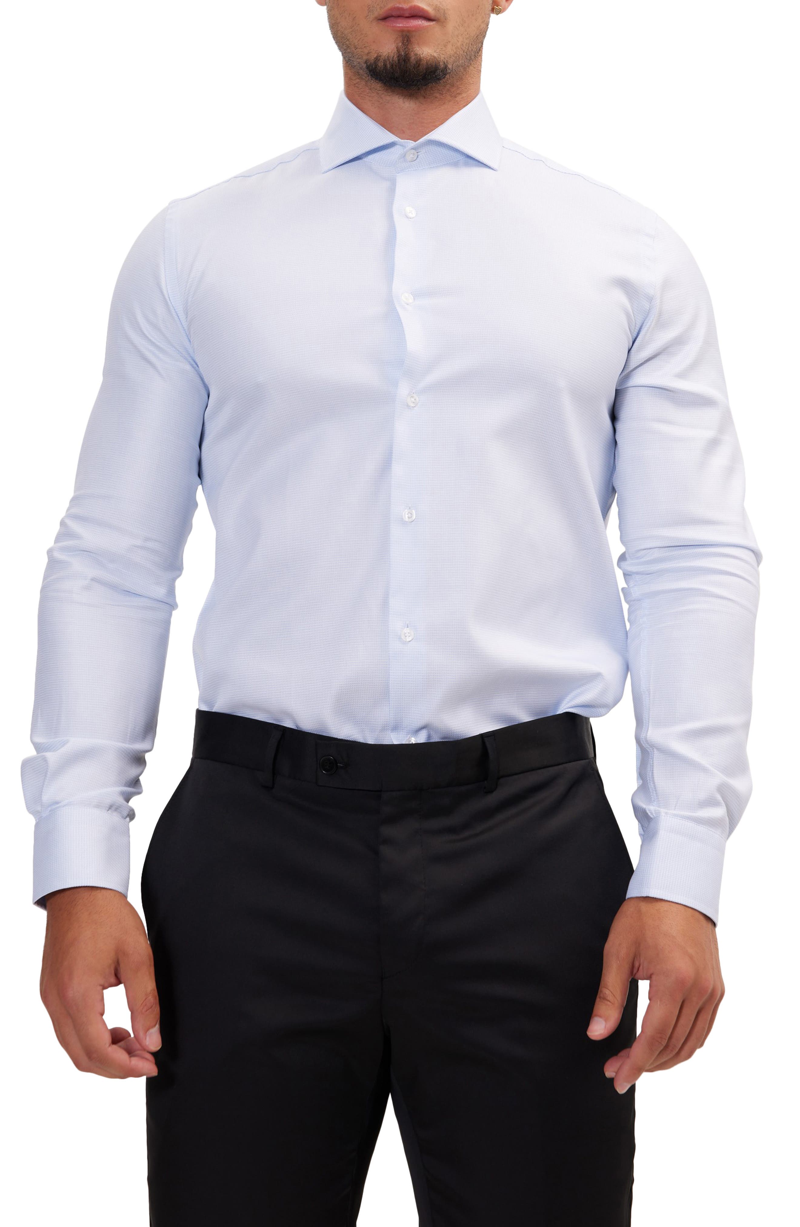 Dot French Placket Dress Shirt