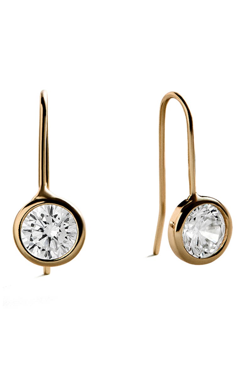 Mini Fallon Bezel Earrings, Main, color, GOLD