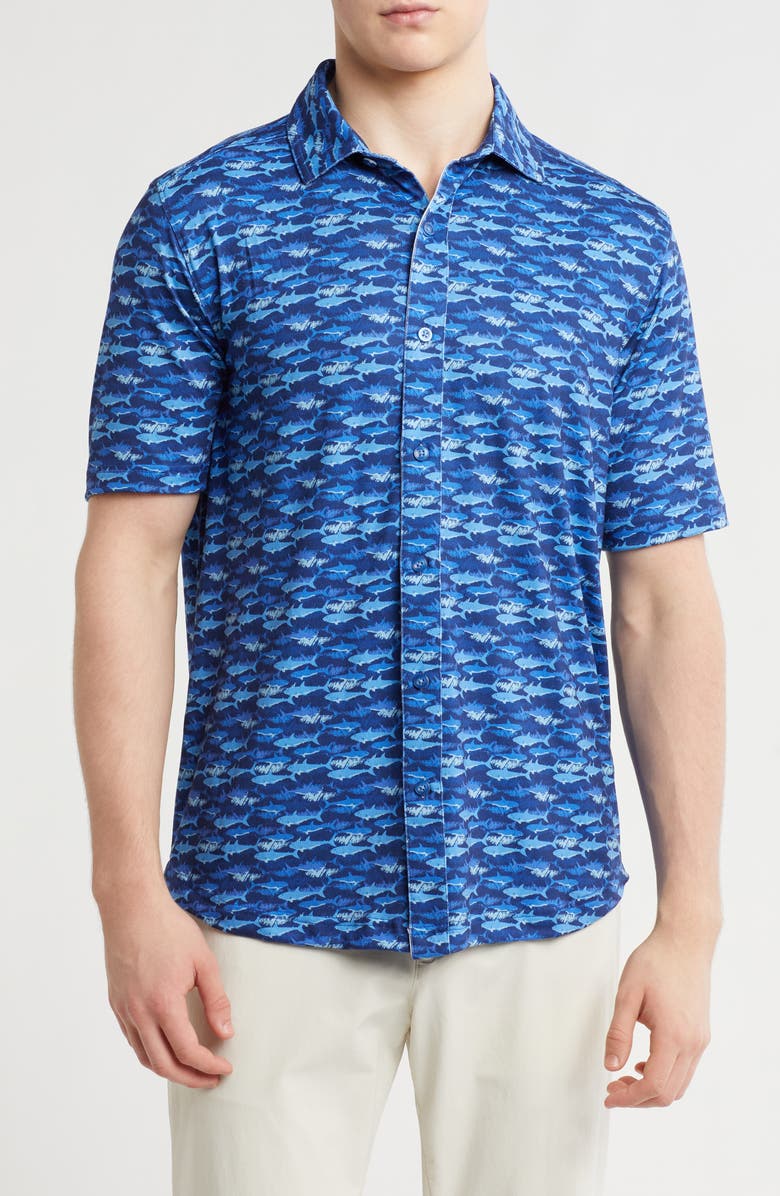 Johnston & Murphy XC4<sup>®</sup> Performance Short Sleeve Button-Up Shirt, Main, color,