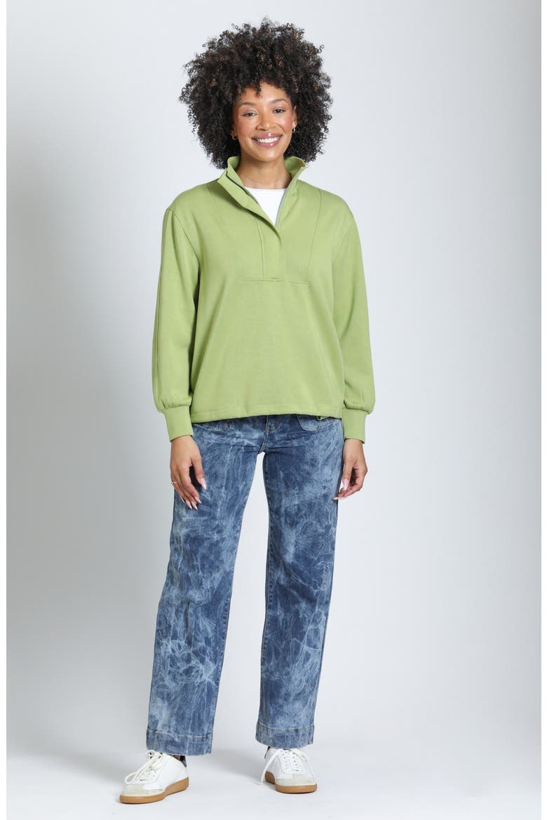 Half Zip Drawstring Top, Alternate, color, CITRON