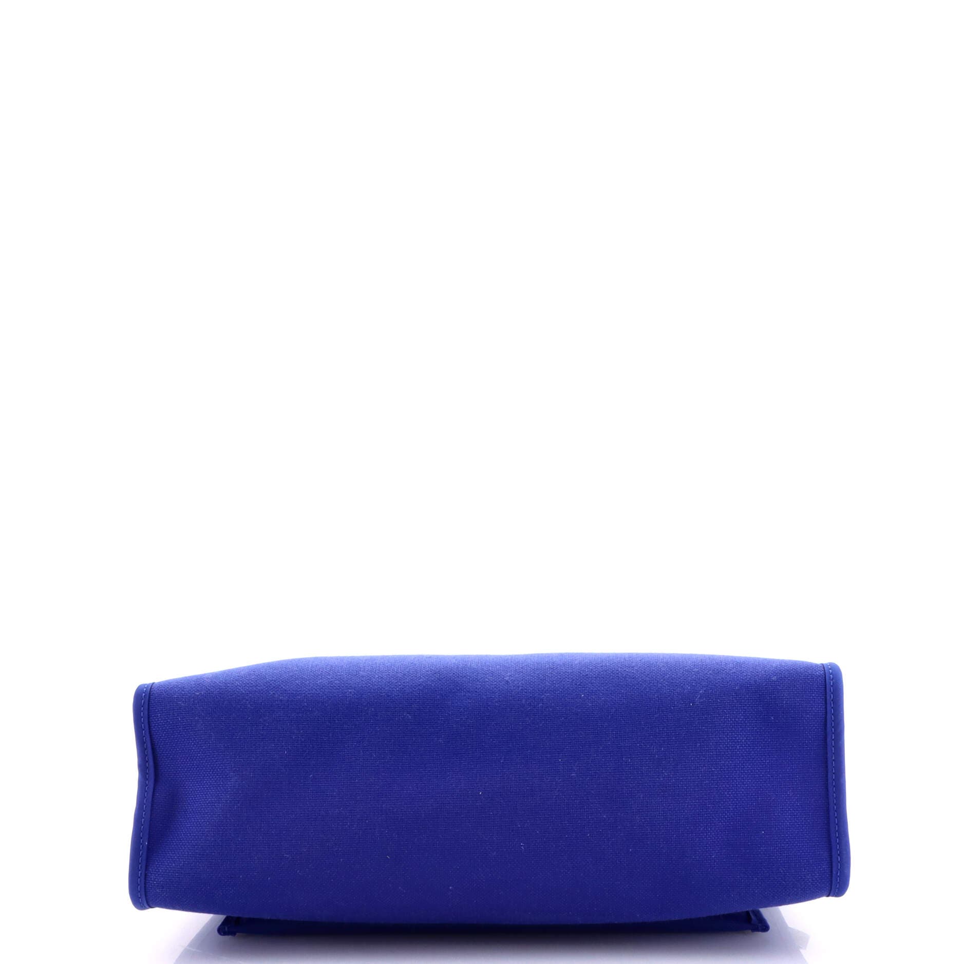 Pre-Owned Hermes Herbag Zip Leather and Toile 31, Alternate, color, Bleu Royal