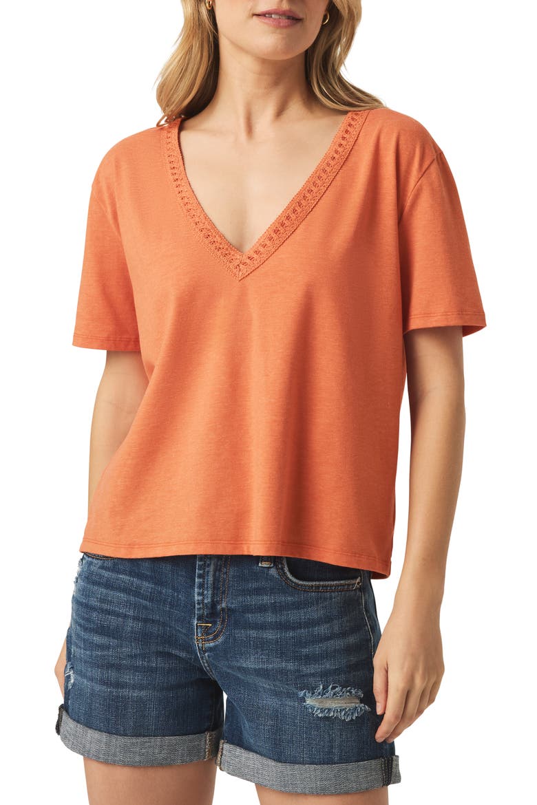 Dawn V-Neck T-Shirt, Main, color, ORANGE TIGER