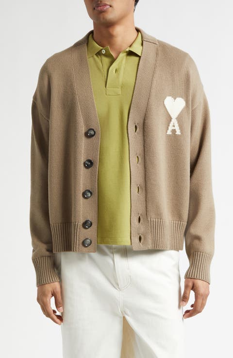 Ami de Coeur Intarsia Wool & Cotton Cardigan