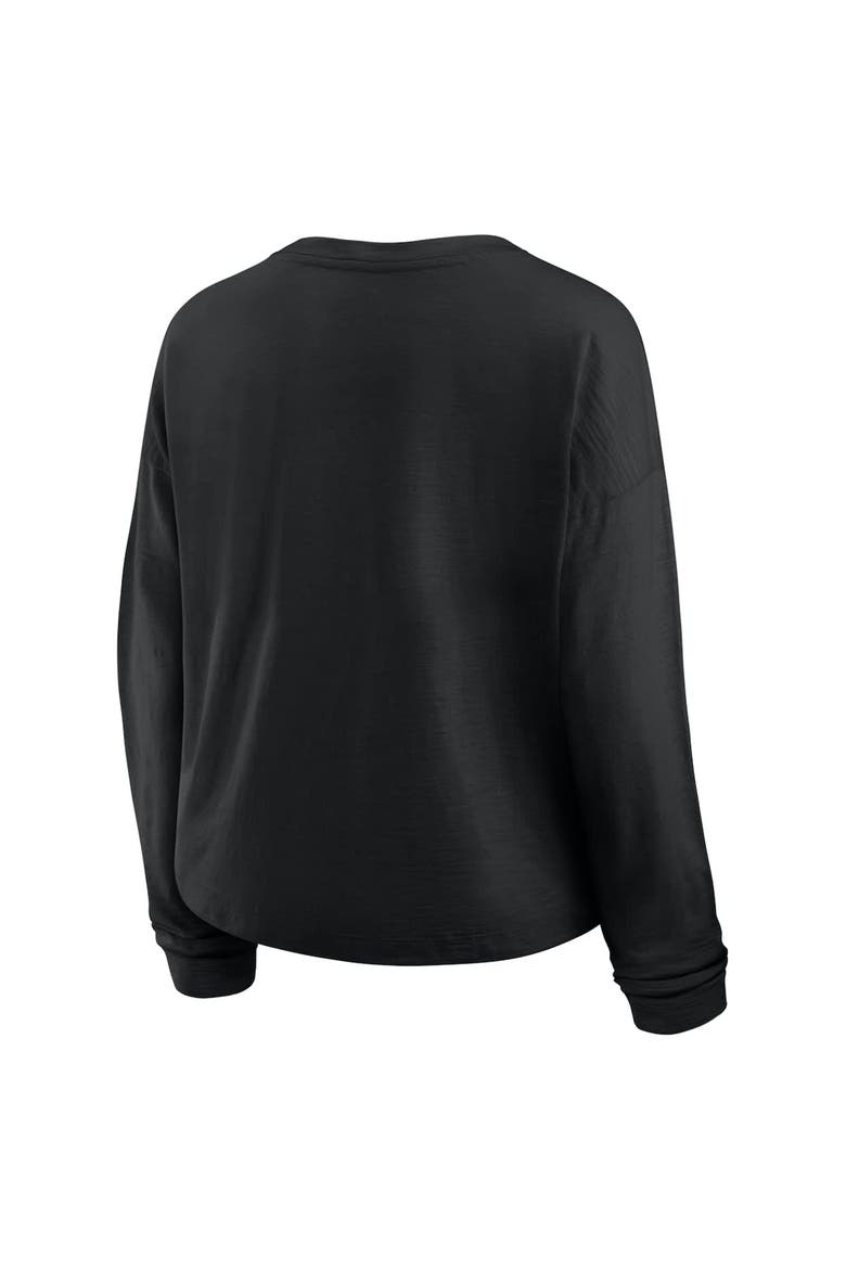 Women's Fanatics Black Pittsburgh Penguins Oversized All Out Effort Long Sleeve Henley T-Shirt, Alternate, color, Black