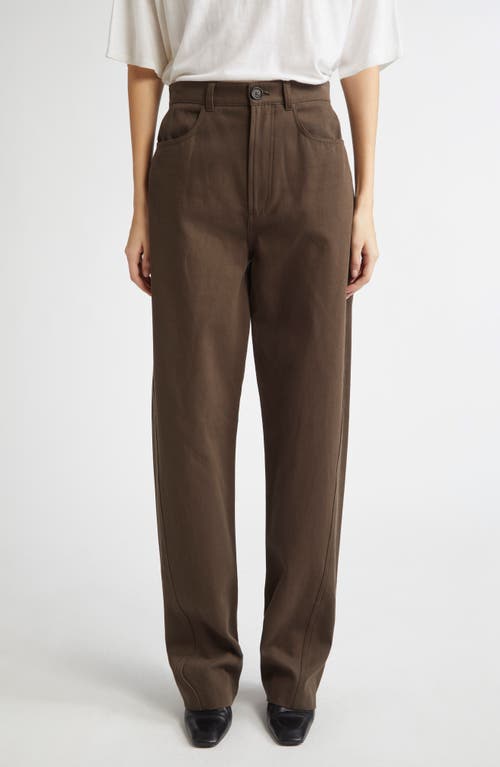 Totême Toteme Twisted Tailored Organic Cotton Trousers In Brown