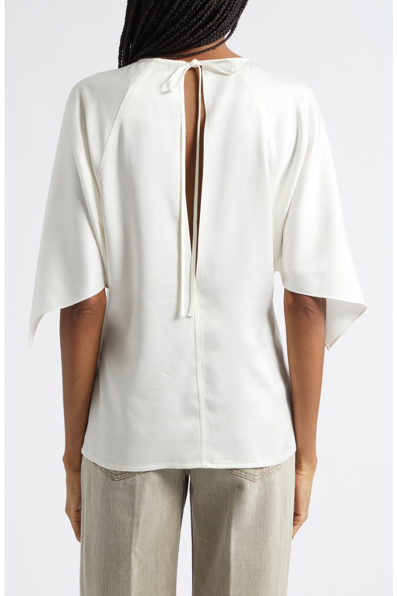 Handkerchief Sleeve Satin Top, Alternate, color, CREAM