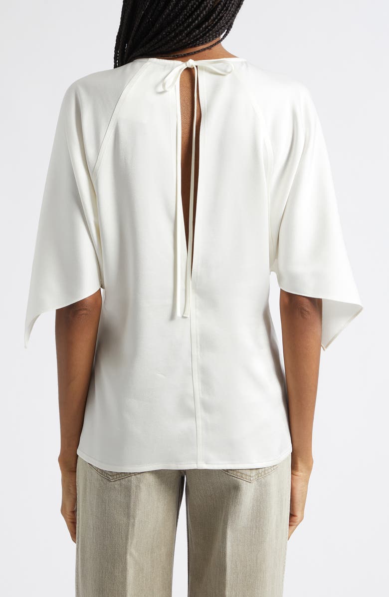 Stella McCartney Handkerchief Sleeve Satin Top, Alternate, color, Cream