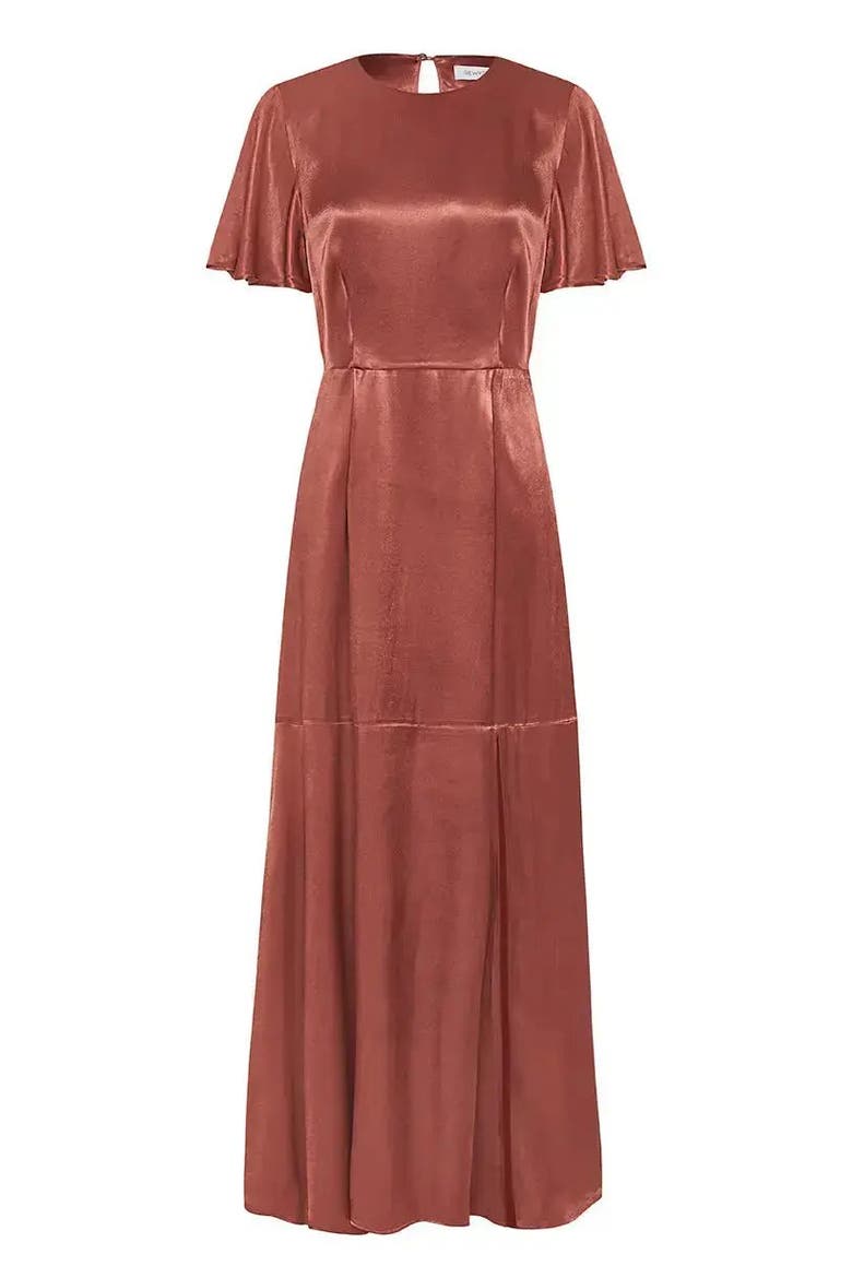 Sienna Capped Sleeve Dress, Alternate, color, Terracotta