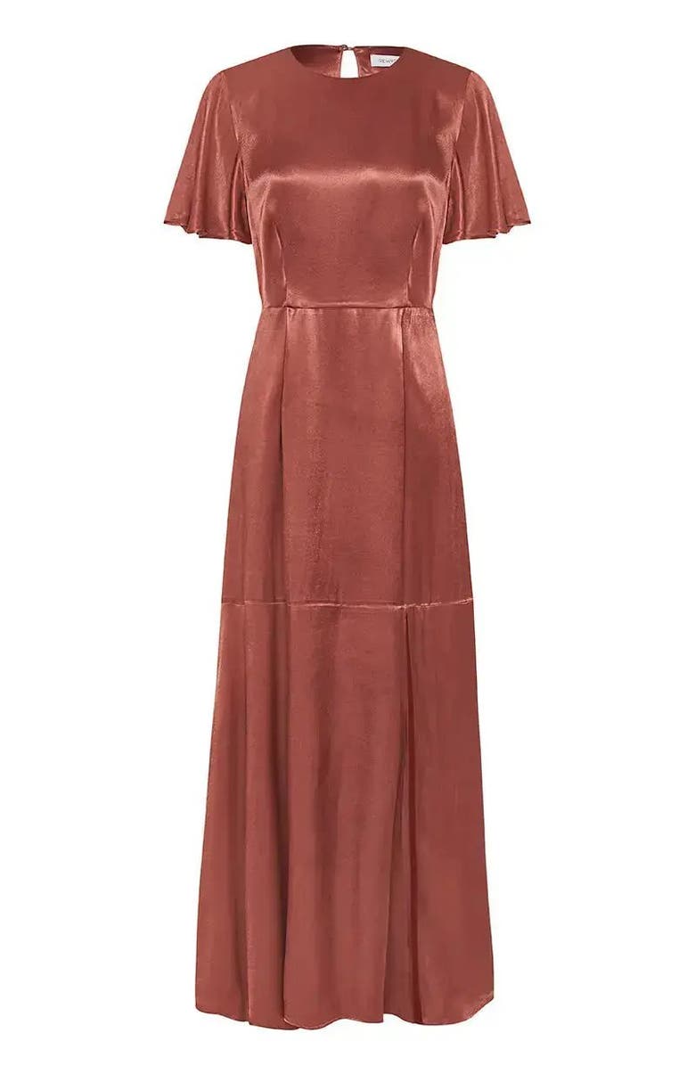 Rewritten Sienna Capped Sleeve Dress, Alternate, color, Terracotta