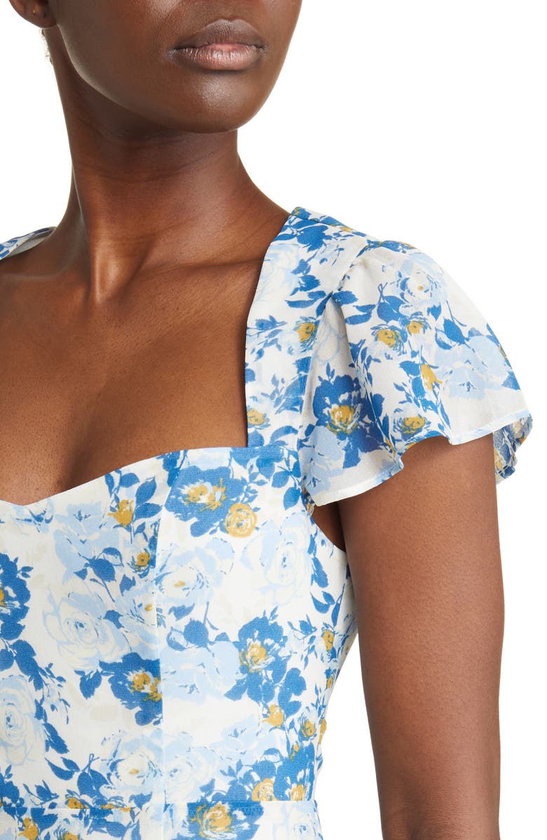 FLORET STUDIOS Floral Flutter Sleeve Sundress, Alternate, color, 