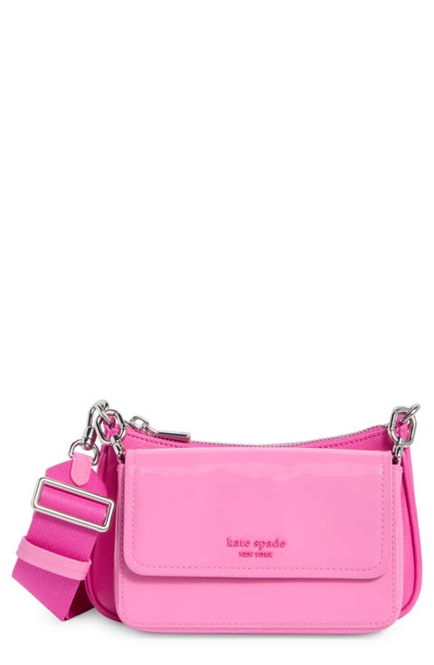 double up patent leather crossbody bag
