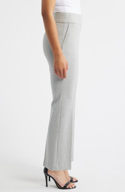 Anne Klein High Waist Bootcut Knit Pants In Gray