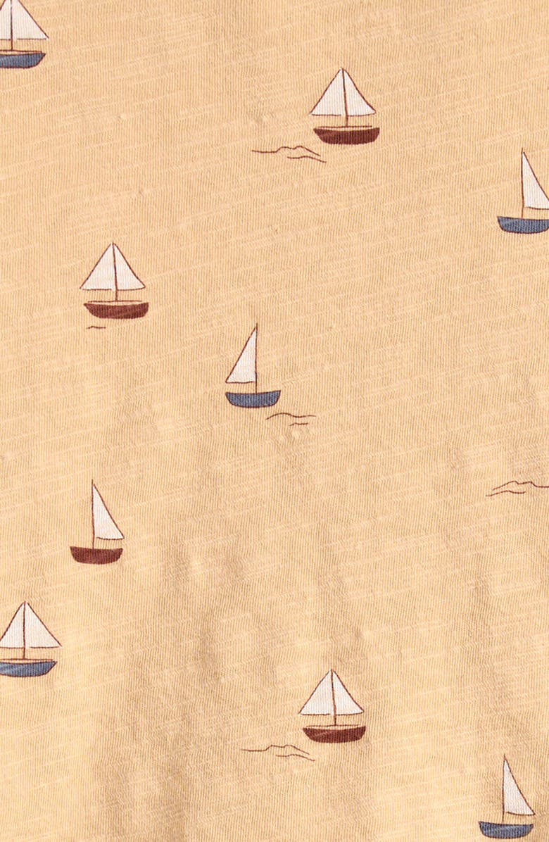Rylee + Cru Sailboats Cotton T-Shirt & Shorts Set, Alternate, color, Butterscotch