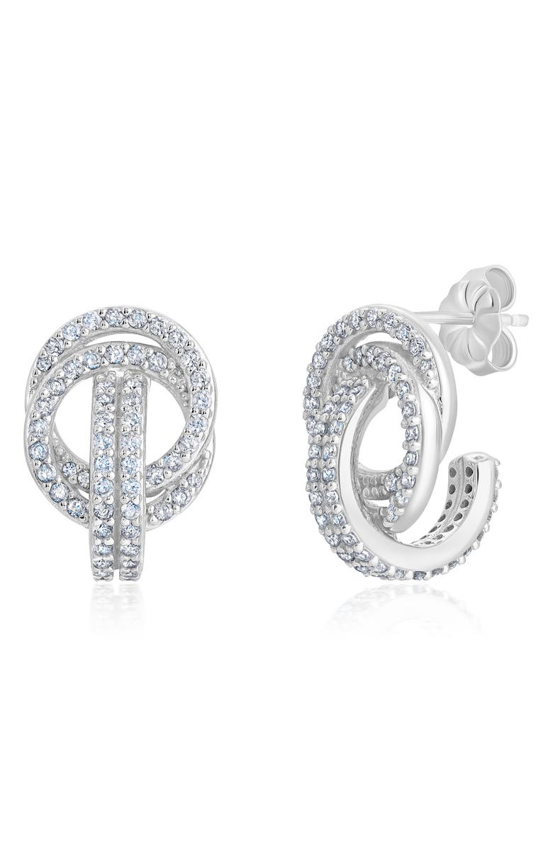 Crislu Pavé Huggie Hoop Earrings, Main, color, 