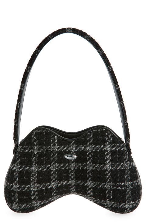 Double-D Tweed Shoulder Bag