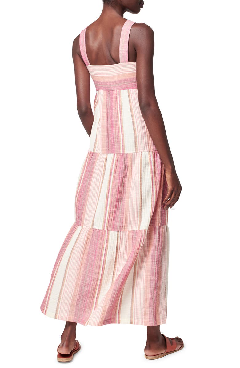 Faherty Sarah Tiered Stripe Cotton Maxi Dress, Alternate, color, 