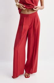 MANGO Pleated Wide Leg Pants
