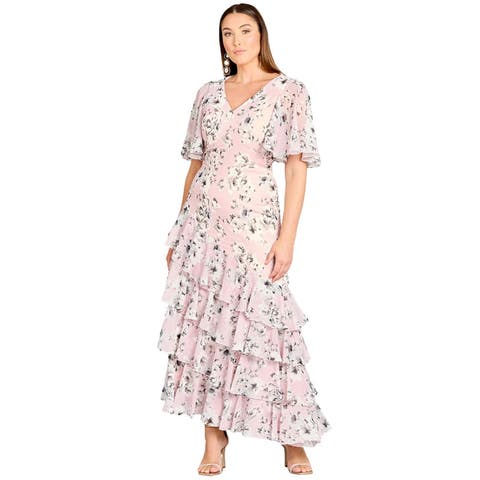 Cape Sleeve Print Dress