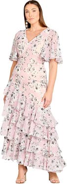 LARA New York Cape Sleeve Print Dress