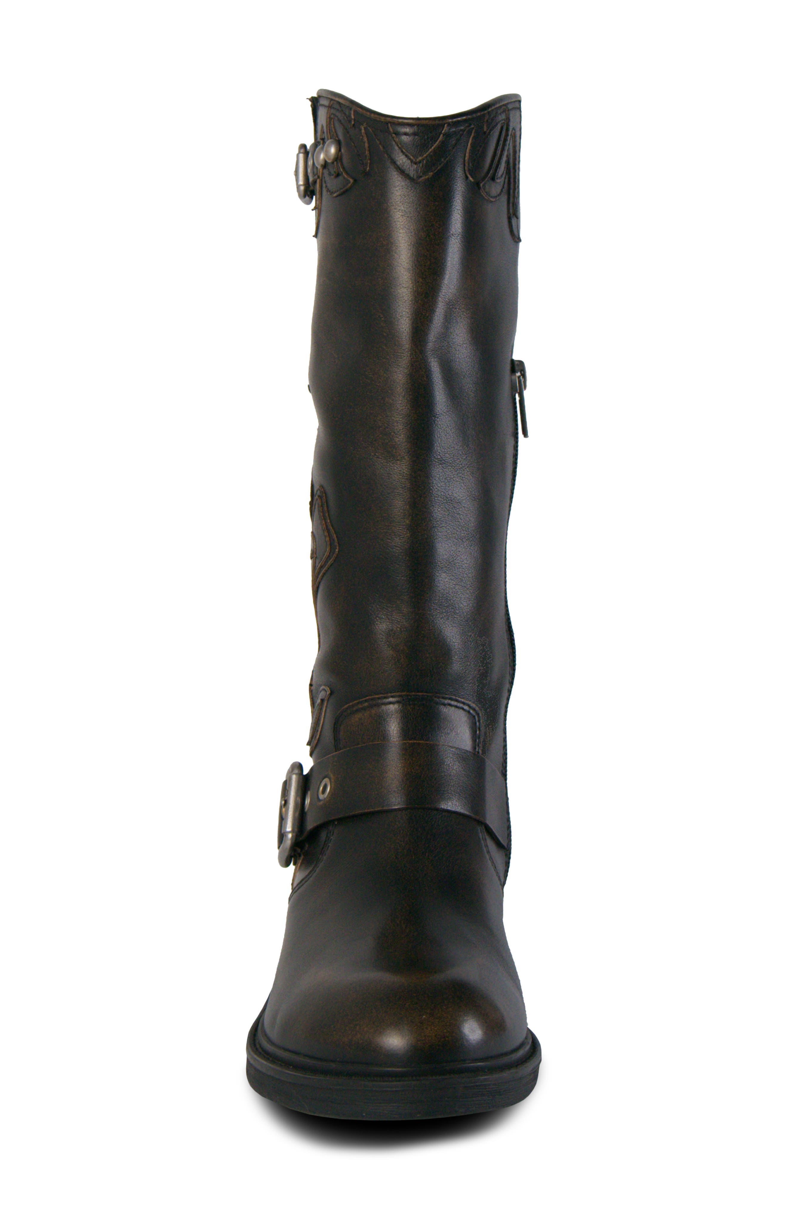 Flax Moto Boot, Alternate, color, BLACK DISTRESSED