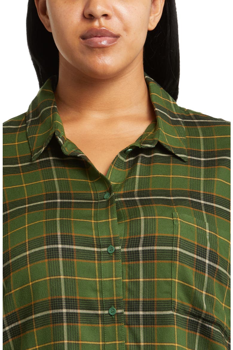 Plaid Boyfriend Shirt, Alternate, color, GREEN- TAN KATIE PLAID