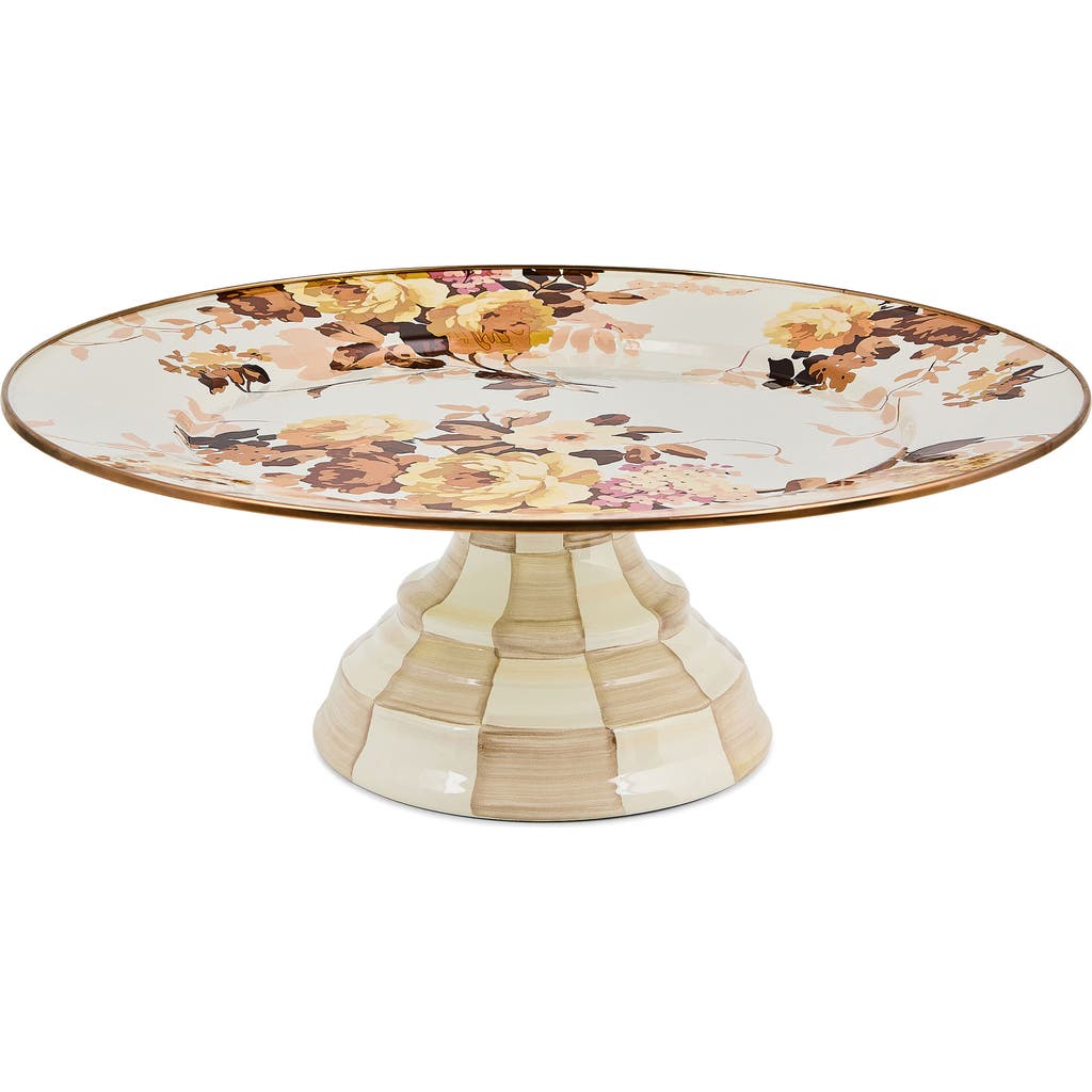 Mackenzie-childs Mackenzie Childs Wild Rose Small Pedestal Platter In Multi