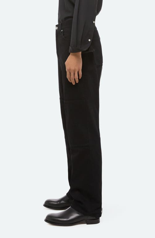 Helmut Lang Exposed Back Zip Detail Carpenter Jeans In Black