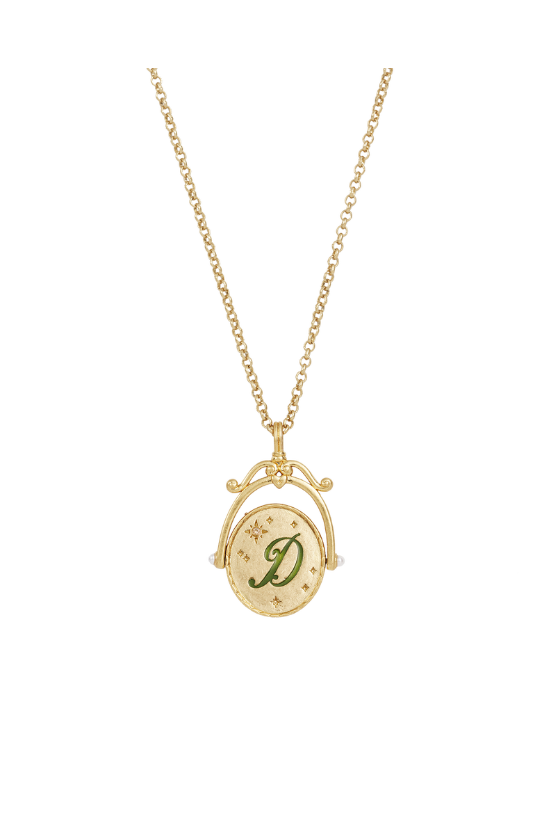 D Initial Daisy Gold Spinner Chain Necklace, Main, color, Gold