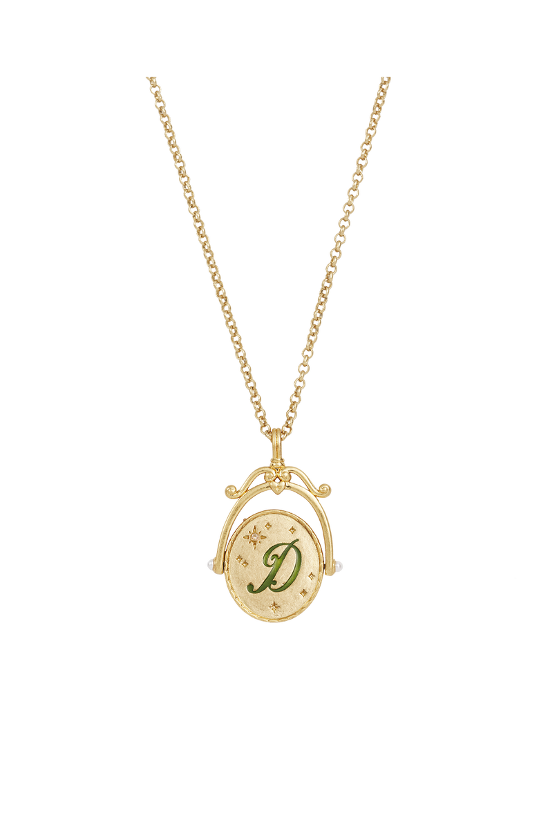 Fable England D Initial Daisy Gold Spinner Chain Necklace, Main, color, Gold