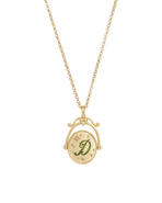 Fable England D Initial Daisy Gold Spinner Chain Necklace