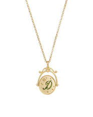 Fable England D Initial Daisy Gold Spinner Chain Necklace