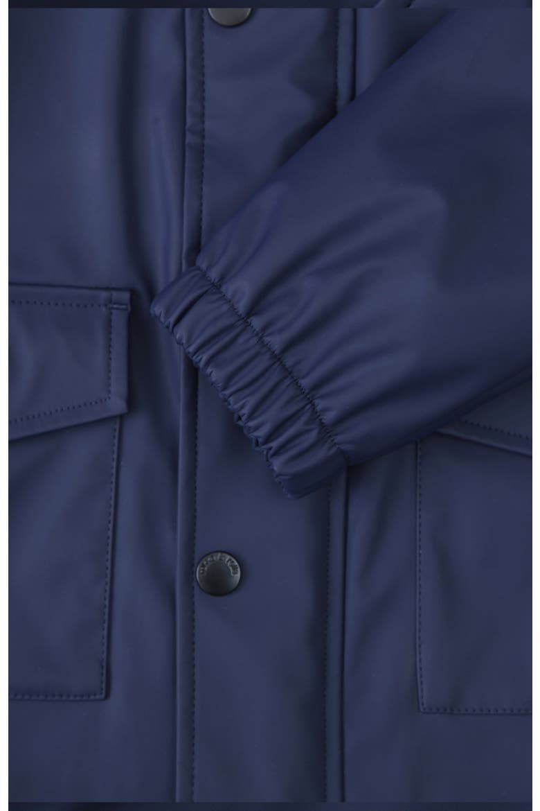 Kids' Waterproof Rain Coat Rubberized Jacket, Alternate, color, Peacoat navy