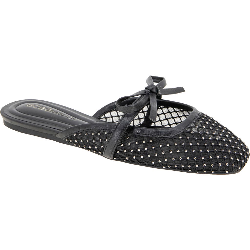 Bcbgeneration Hildana Bow Mule In Black Rhinestone