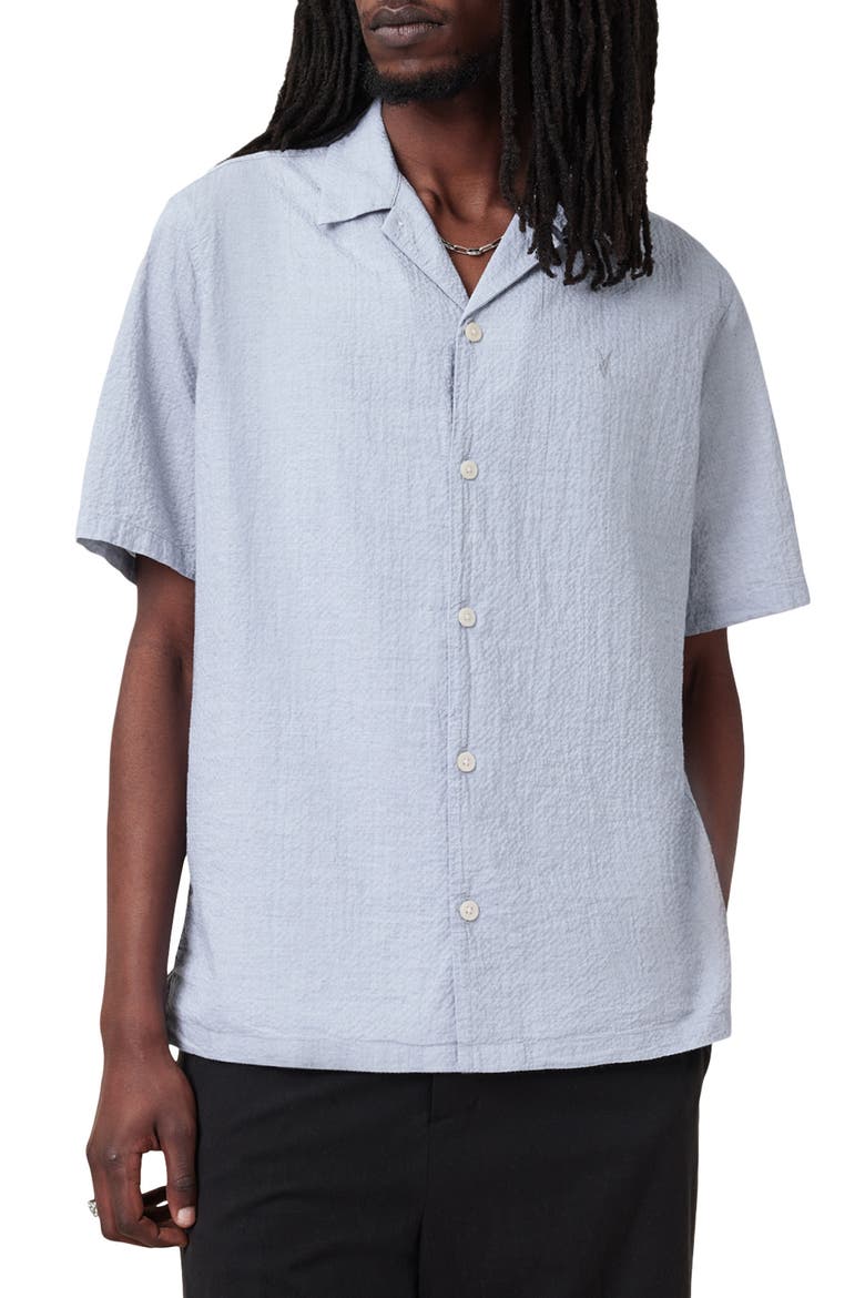 Valmer Short Sleeve Button-Up Shirt, Main, color, BLUEBERRY BLUE