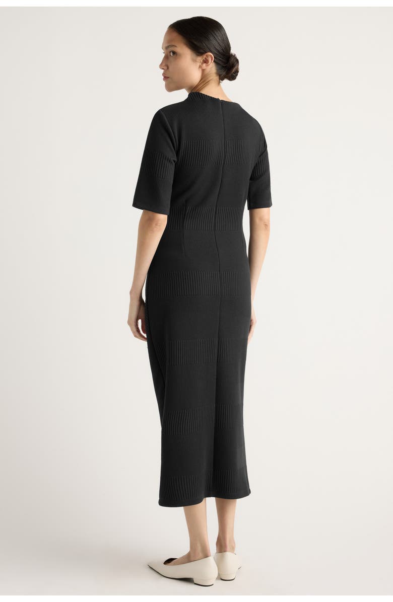 Modern Citizen Evie Ribbed-Knit Jersey Dress, Alternate, color, Black