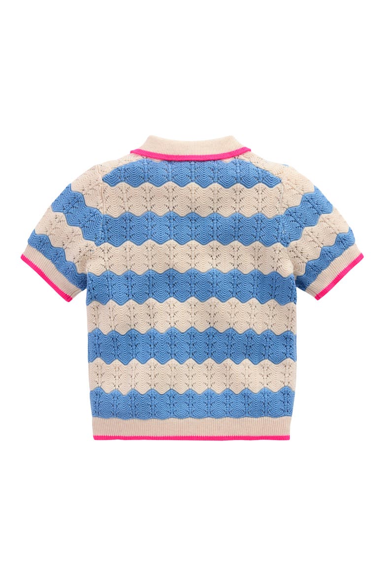 Kids' Pointelle Knit Polo, Alternate, color, WAVE BLUE