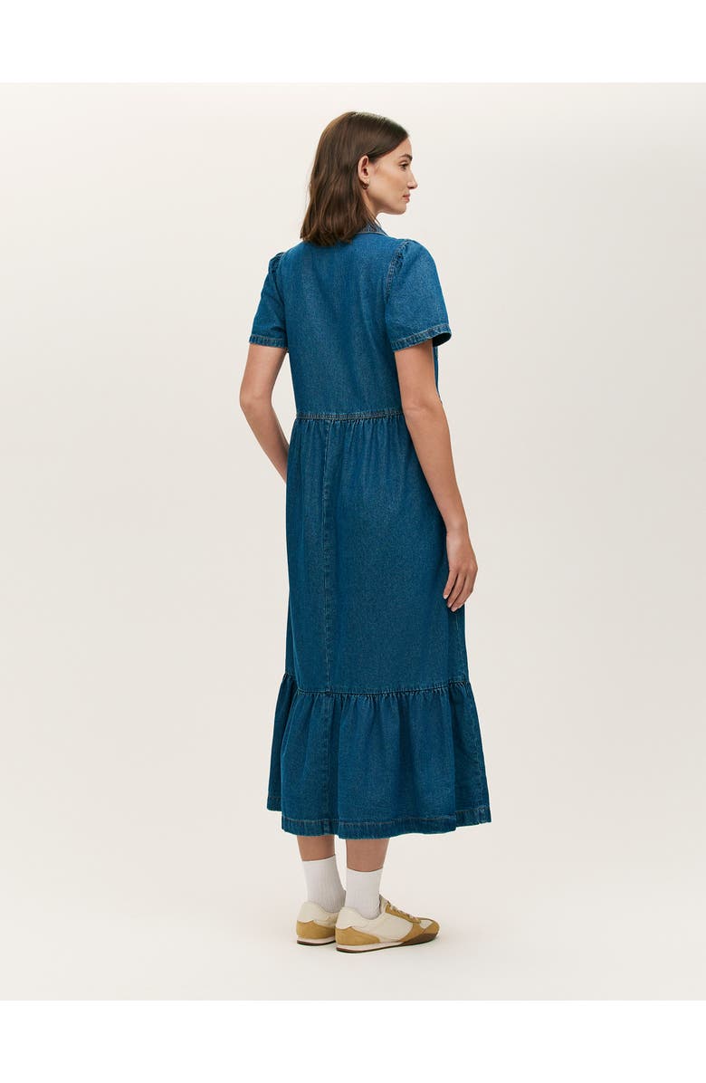 Finery London Tania Denim Midi Shirt Dress, Alternate, color, Mid Blue