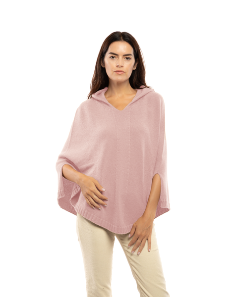 Pure Cashmere Hooded Poncho