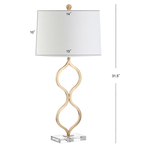 JONATHAN Y JONATHAN Y LEVI 31.5" METAL/CRYSTAL LED TABLE LAMP, GOLD LEAF 