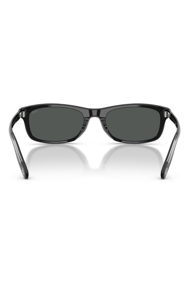 54mm Rectangular Sunglasses, Alternate, color, SOLID BLACK / SOLID BLACK