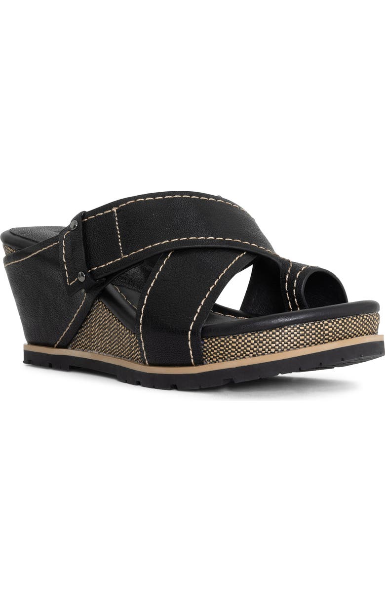 Donald Pliner Platform Wedge Sandal, Main, color, Black