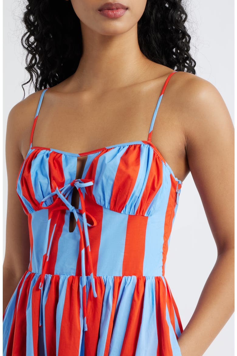 Primo Lace Back Stripe Sleeveless Maxi Dress, Alternate, color, BLUE MULTI