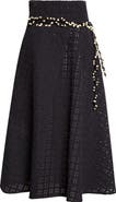KÚR Crochet Accent Sheer Check Wrap Skirt