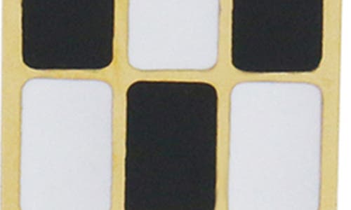 Rebl Gender Inclusive 7mm Checkered Rectangle Drop Earrings In Black And White